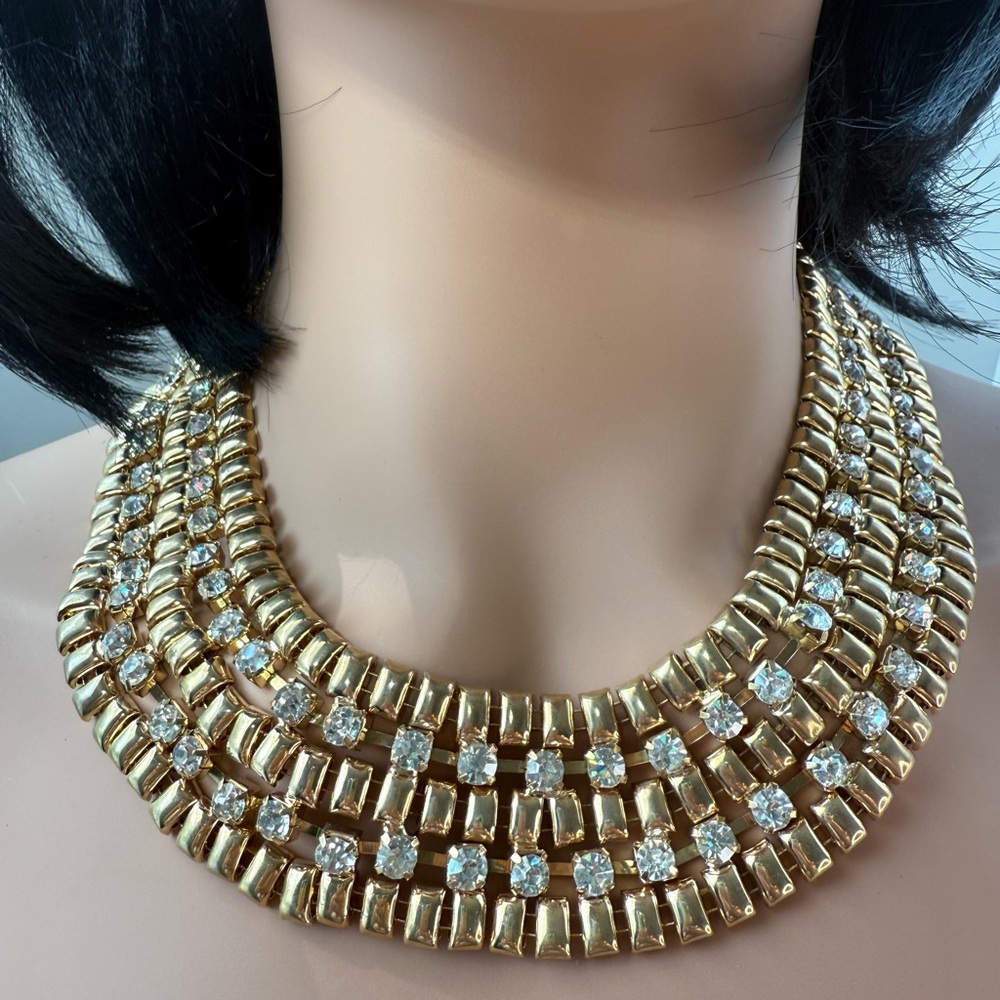 Golden Luxe Rhinestone Collar Necklace